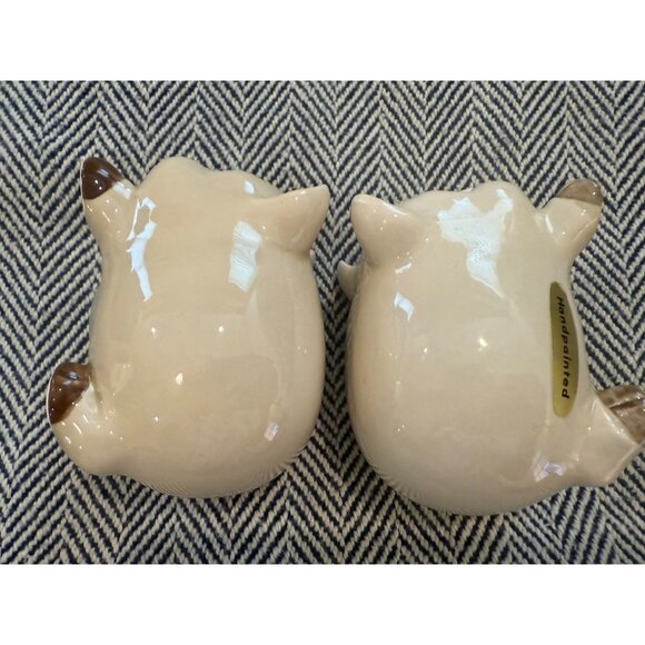 Vintage Handpainted Ceramic Pig Salt & Pepper Shakers MOC Japan Cute Collectible - Picture 7 of 11